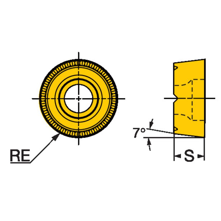 CoroTurn 107 Insert with Rail for Turning RCMT1204MP-H72220