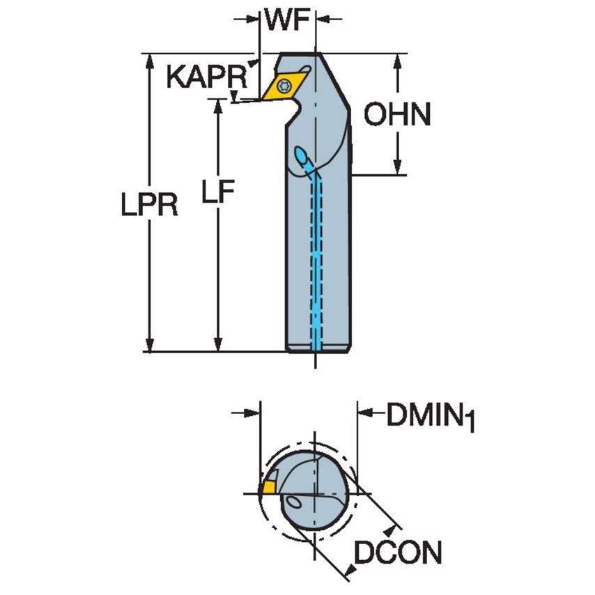 CoroTurn 111 Boring Bar for Back Boring A10R-SDUPR2-ERX