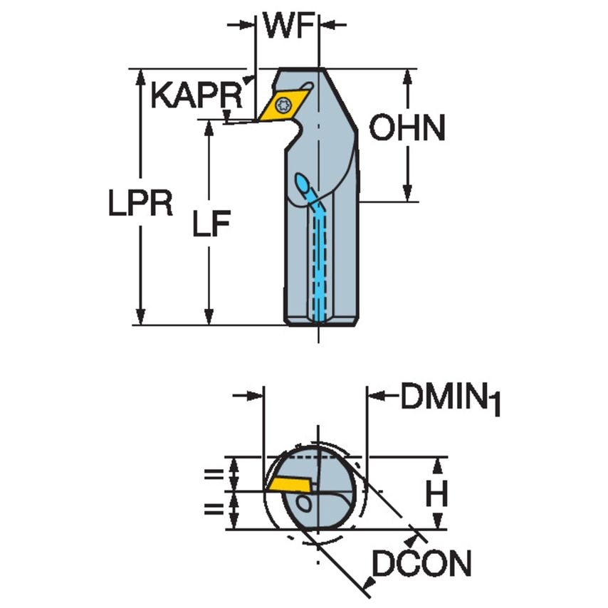 CoroTurn 111 Boring Bar for Back Boring A10R-SDUPR2-EX