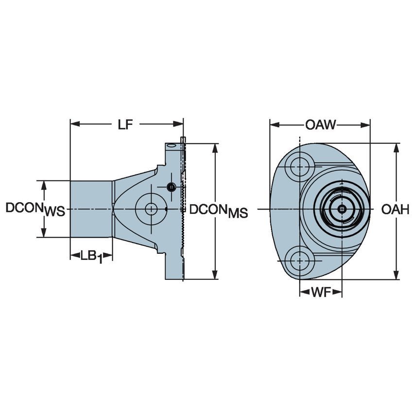 CoroTurn SL to Coromant Capto Adapter with Quick Change C3-QC-SL100-R