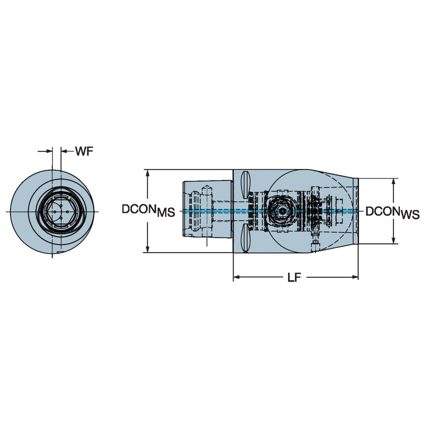Coromant Capto Offset Reduction Adapter with Quick Change C6-QC-C5-100L07
