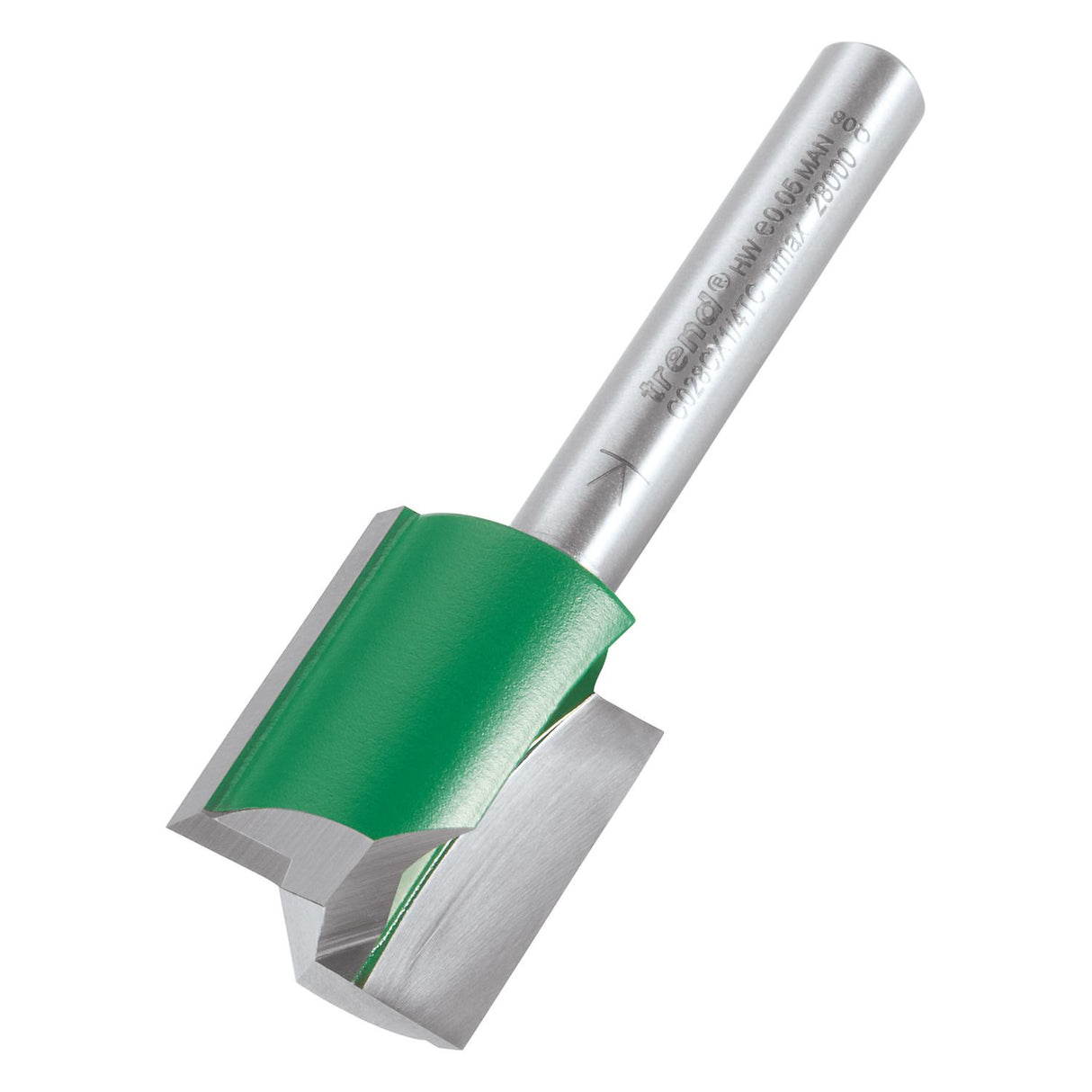 CraftPro 1/4in Shank Two Flute Straight Router Cutter Bit 18.2mm Dia x 21mm Cut Depth