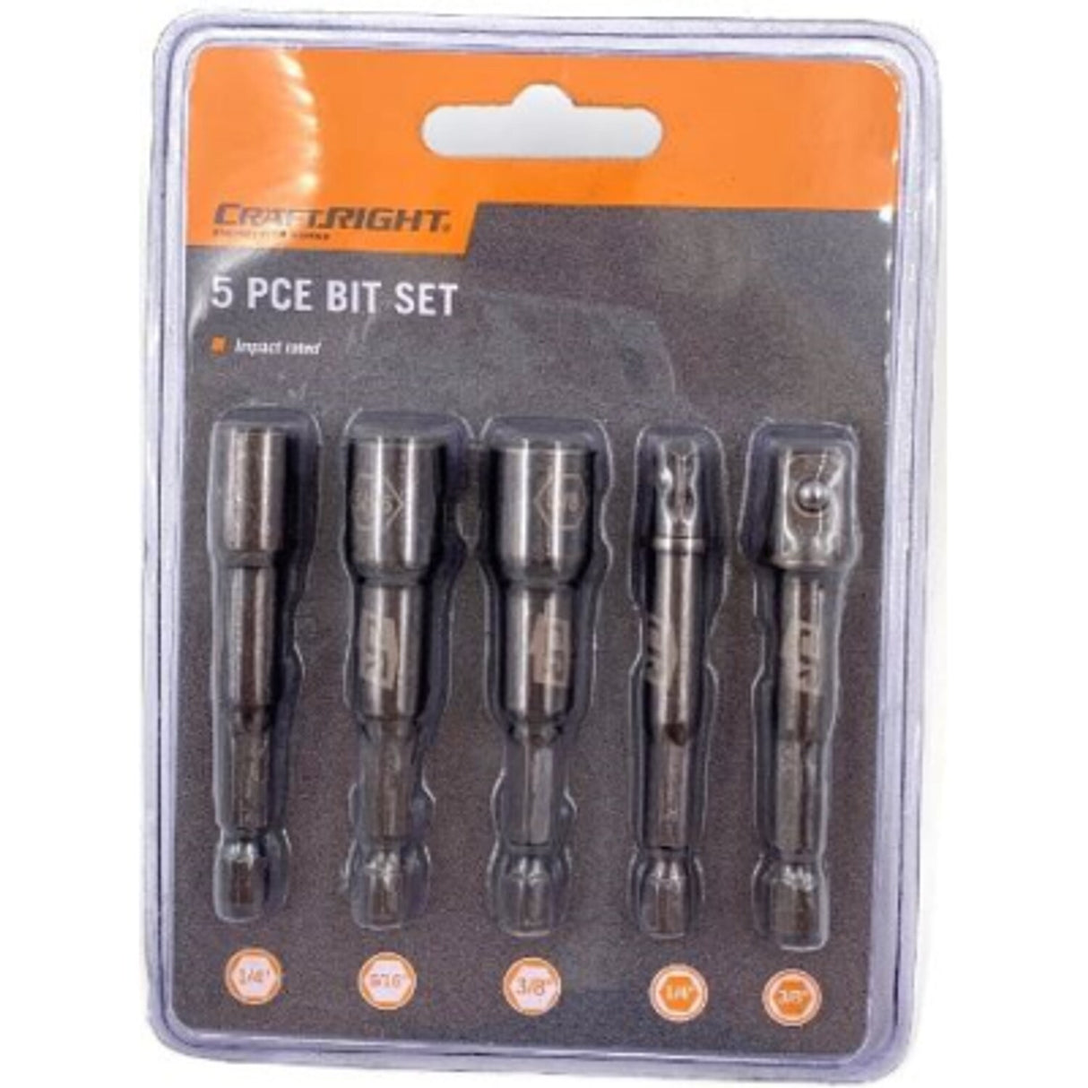 Craft Right 5 Piece Impact Rated Bit Set