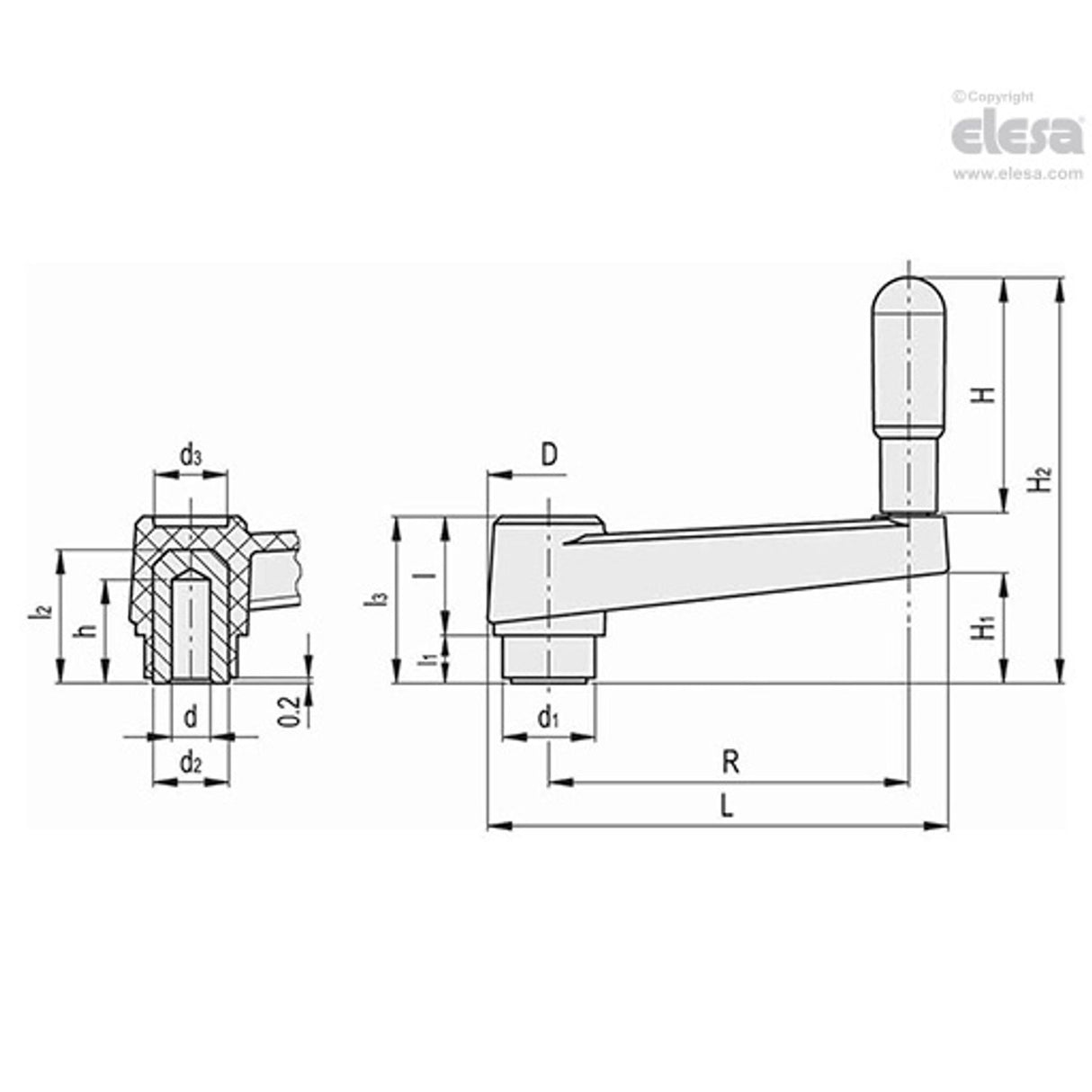 Crank handle-MT.50-AT - 44053-E