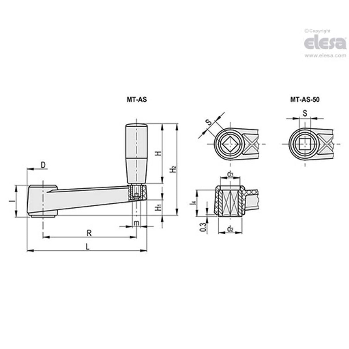 Crank handle-MT.50 AS-6x6