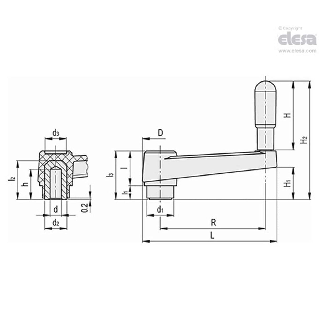 Crank handle-MT.64-AT - 44113-E