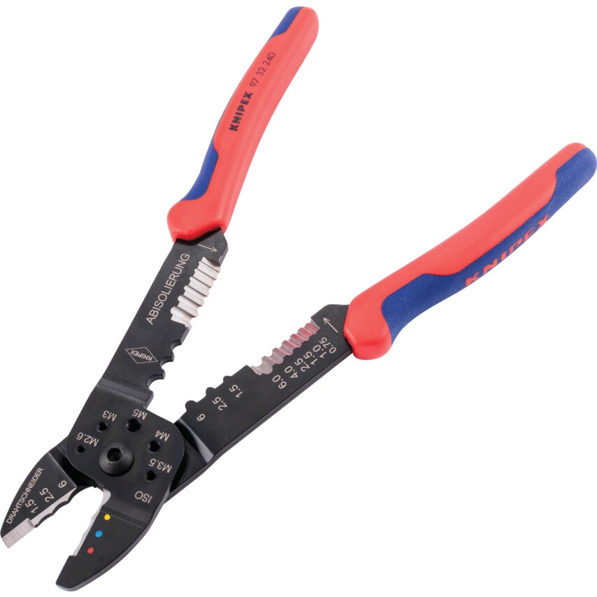 Crimping Pliers Black Lacquered Multi-component Grip 240mm