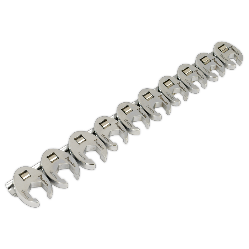 Crow's Foot Spanner Set10 Piece 3/8" Square Drive - Metric