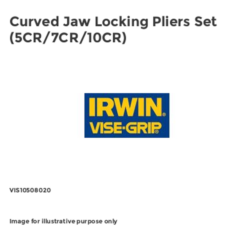Curved Jaw Locking Pliers Set (5CR/7CR/10CR)