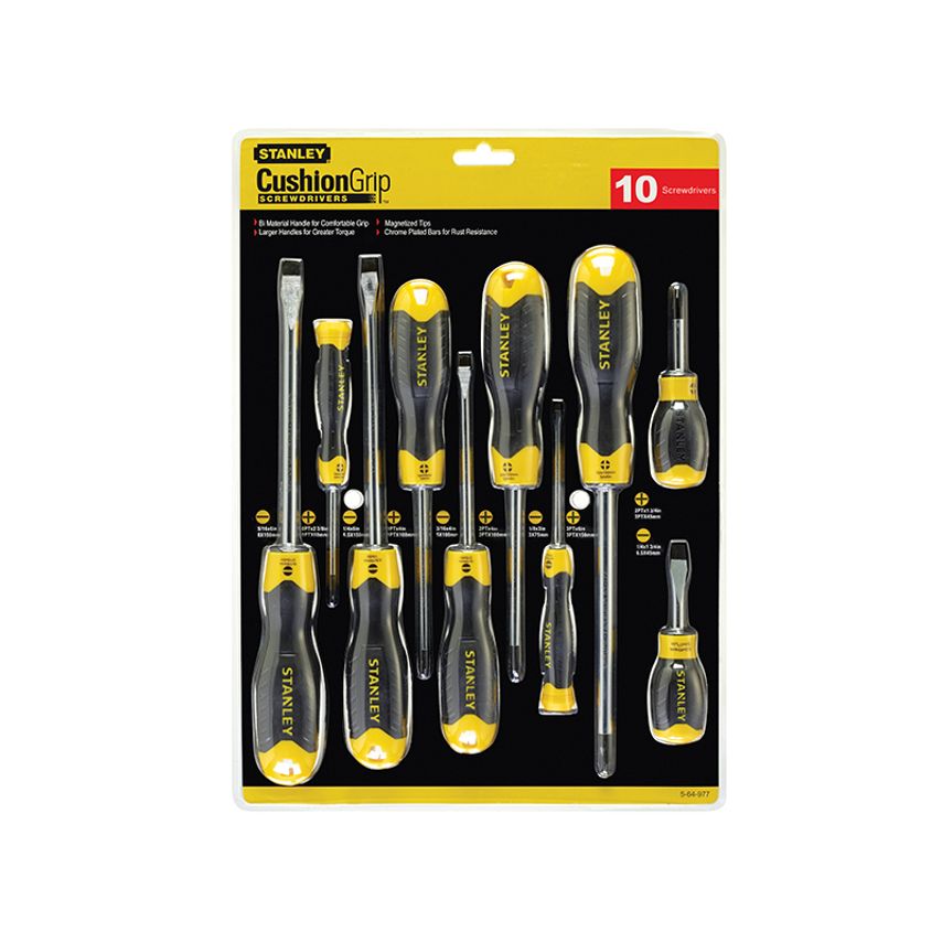 Cushion Grip Screwdriver Set, 10 Piece STA564977