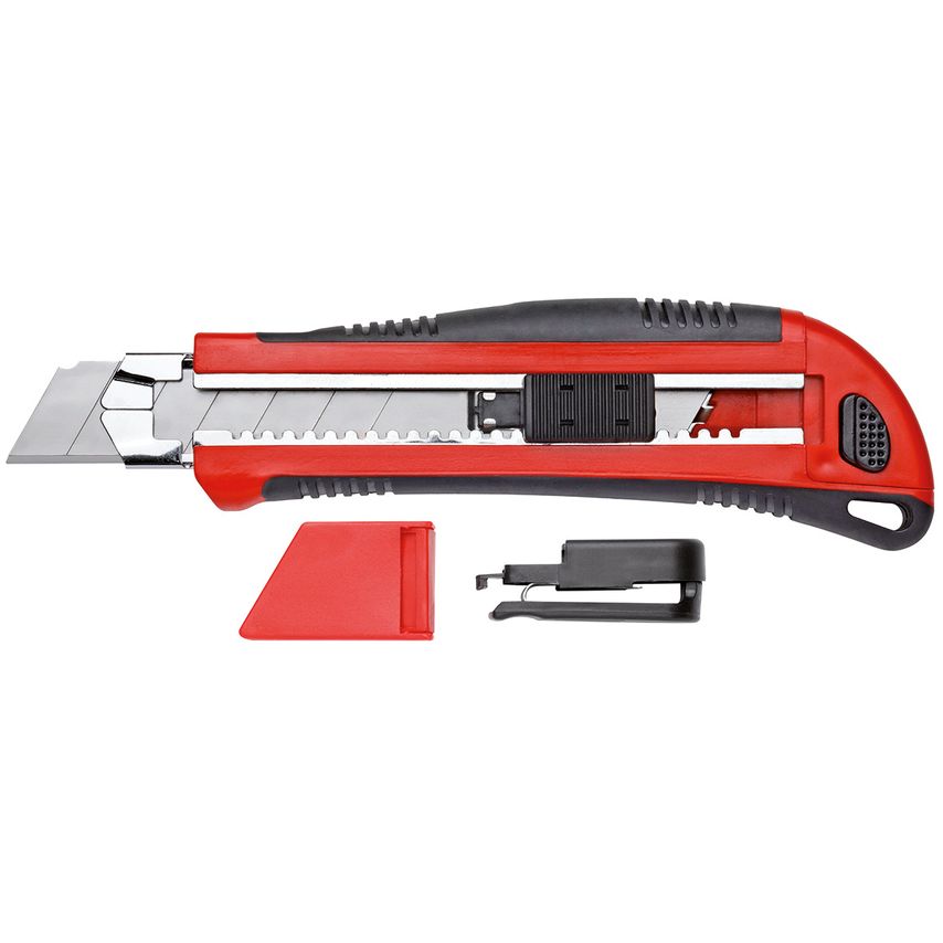 Cutter knife 5 blades-w. 25mm with clip