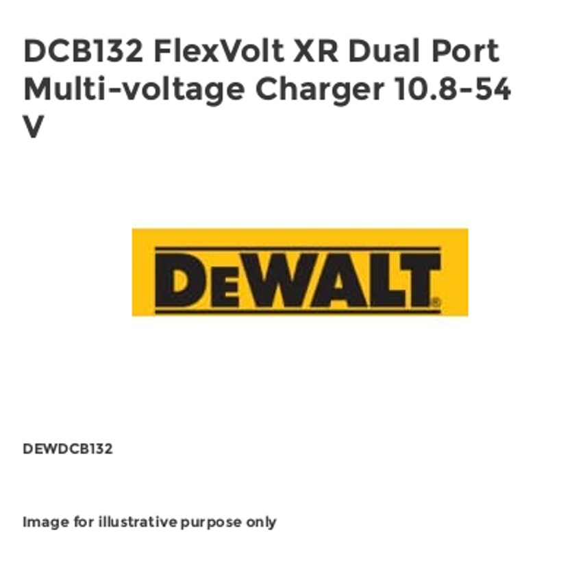 DCB132 FlexVolt XR Dual Port Multi-voltage Charger 10.8-54 V DEWDCB132