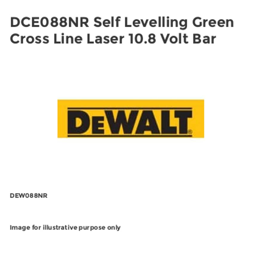 DCE088NR Self Levelling Green Cross Line Laser 10.8 Volt Bar