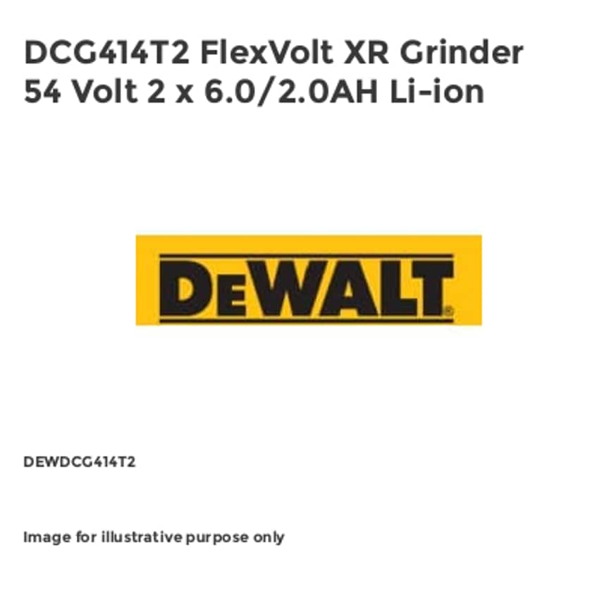 DCG414T2 FlexVolt XR Grinder 54 Volt 2 x 6.0/2.0AH Li-ion