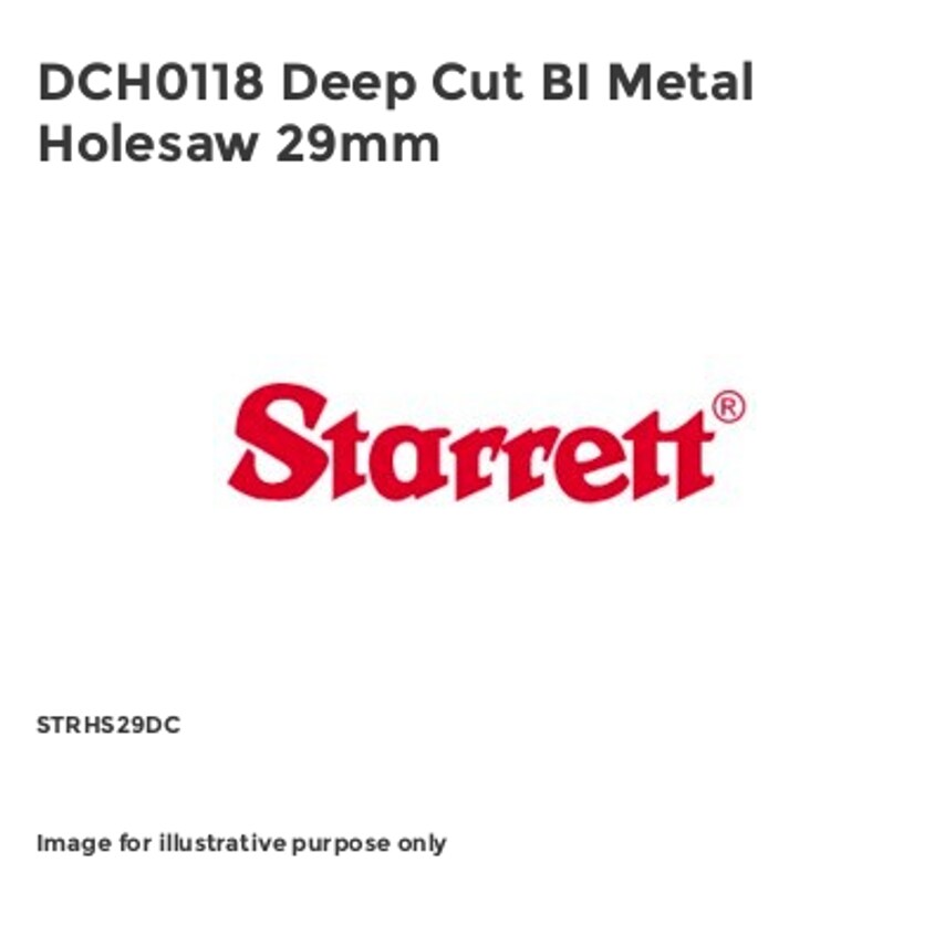 DCH0118 Deep Cut BI Metal Holesaw 29mm STRHS29DC