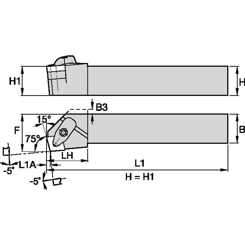 DCKNL164DKC3 D Clamping Holder W1.00 L6.00