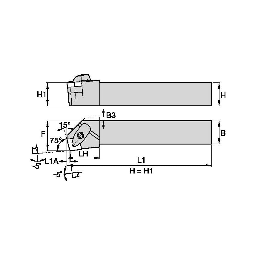 DCKNR164CKC3 D Clamping Holder W1.00 L5.00