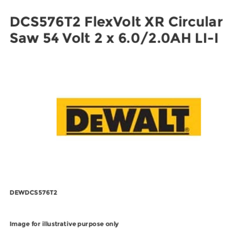 DCS576T2 FlexVolt XR Circular Saw 54 Volt 2 x 6.0/2.0AH LI-I DEWDCS576T2