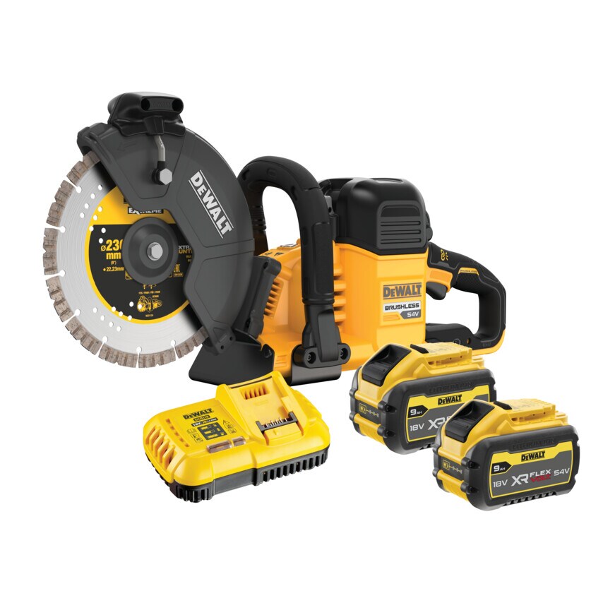 DCS691X2-GB 54V XR FlexVolt 230mmCUT-OFF Saw with Wtc 2X9.0AH