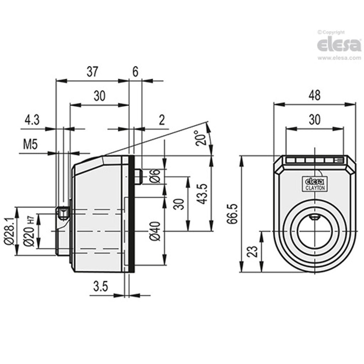 DD52R Mechanical position indicators direct drive 5-digit counter technopolymer DD52R-AN-0001.0-D-C2