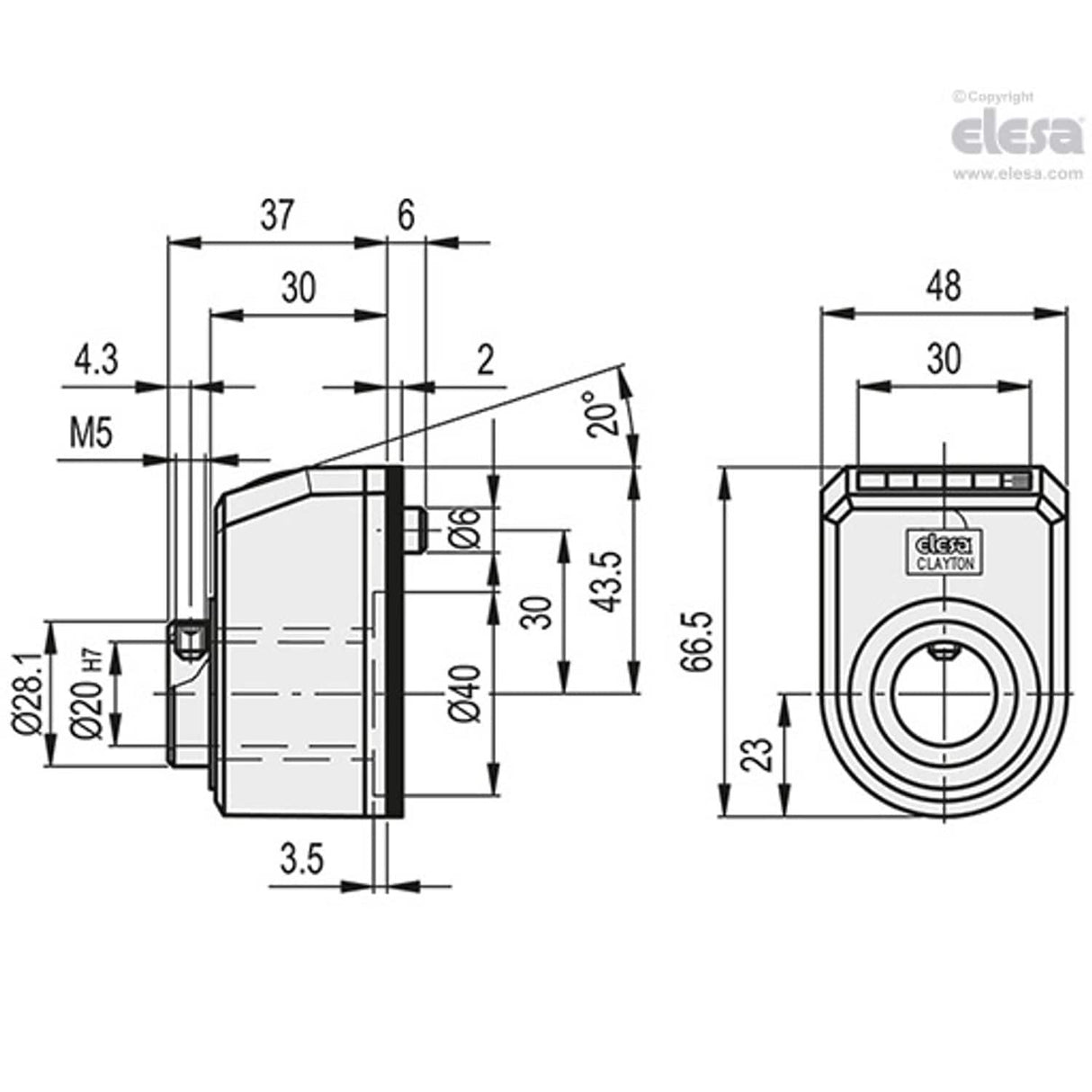 DD52R Mechanical position indicators direct drive 5-digit counter technopolymer DD52R-AN-0004.0-S-C3