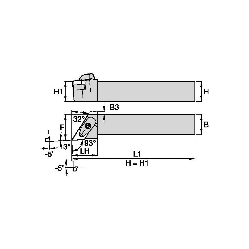 DDJNR204DKC3 D Clamping Holder W1.25 L6.00