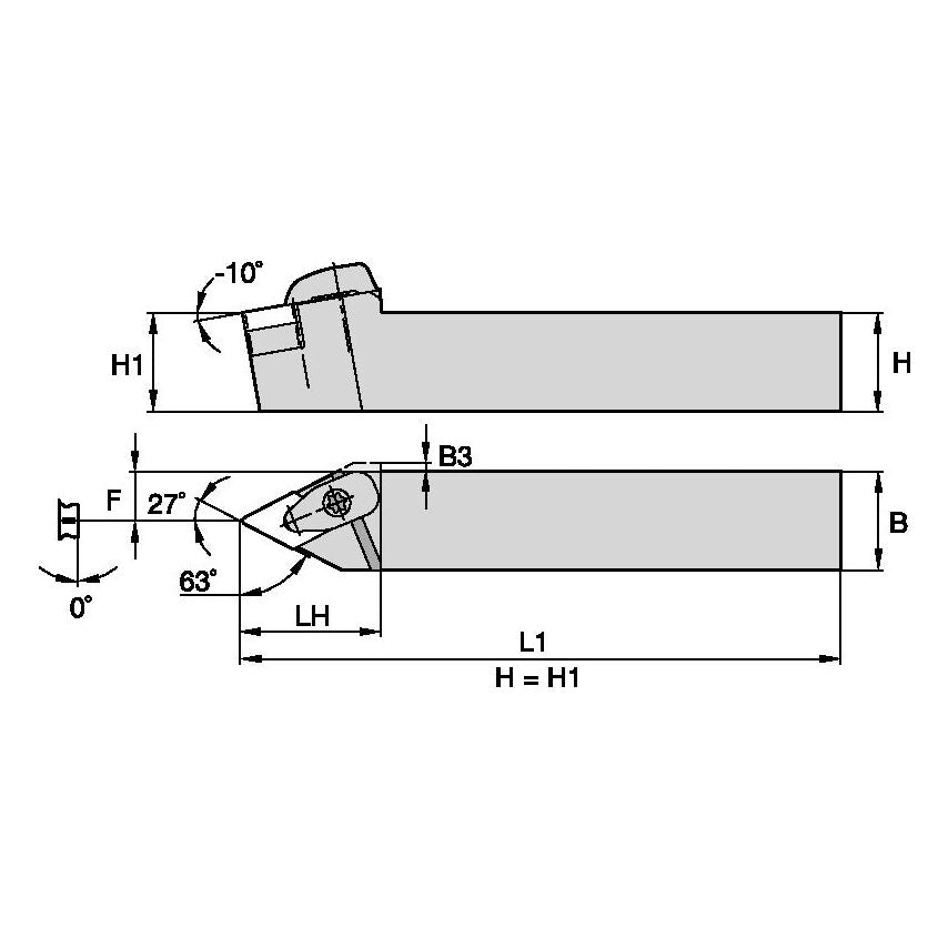 DDNNR2020K15KC06 D Clamping Holder W20, 0MM L125