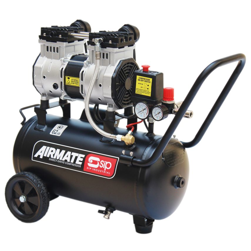 DD 2HP 24 Liter Low Noise Oil-Free Direct Drive Compressor