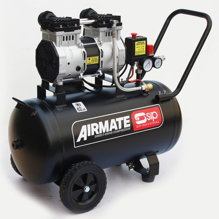 DD 2HP 50 Liter Low Noise Oil-Free Direct Drive Compressor