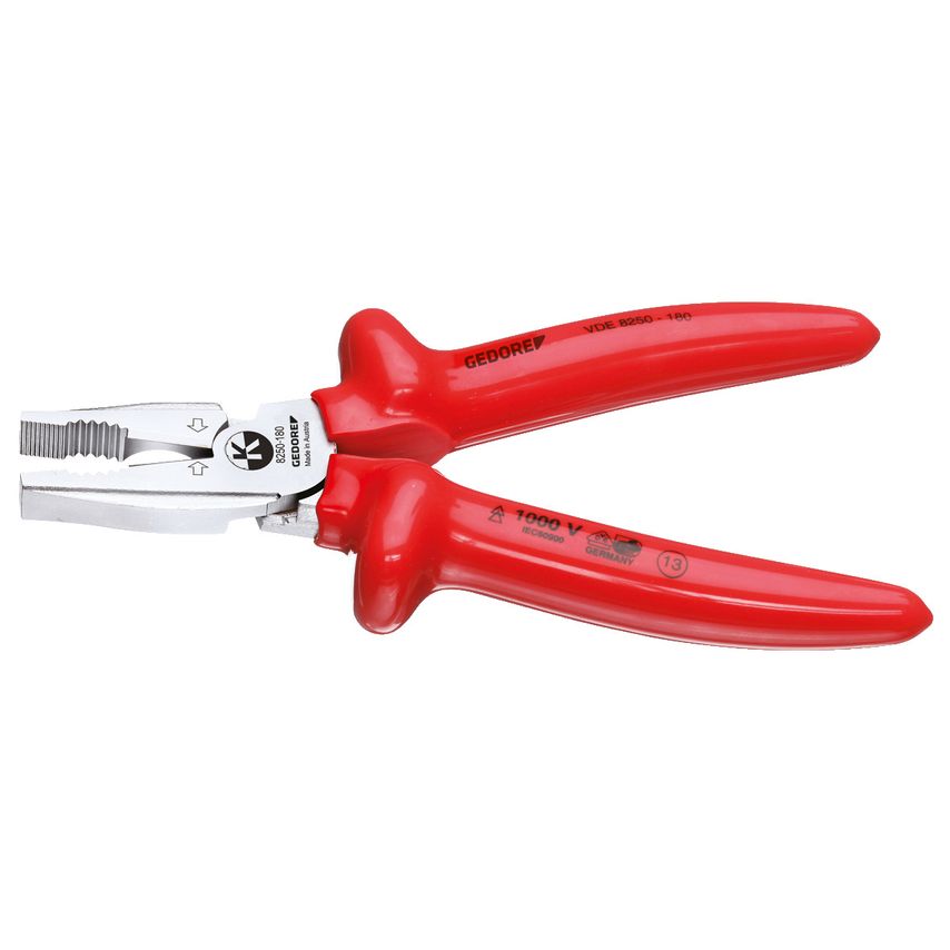 DE Heavy duty combination pliers with VDE dipped
