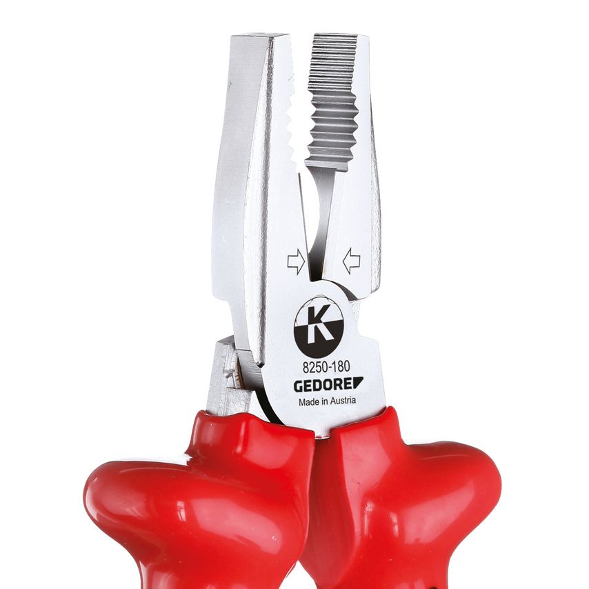 DE Heavy duty combination pliers with VDE dipped