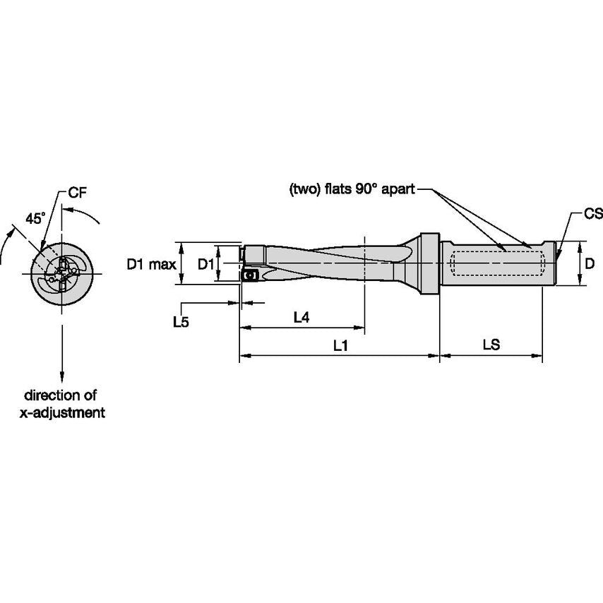DFR0563R4SSF075 Dfr IND.DRILL.563 Diameter 4XD RH .