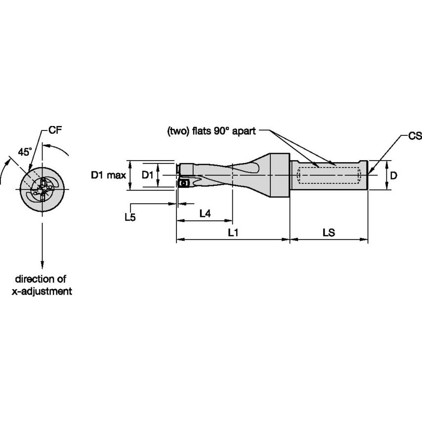 DFR0688R2SSF075 Dfr Indexable Drill 2XD 0.688
