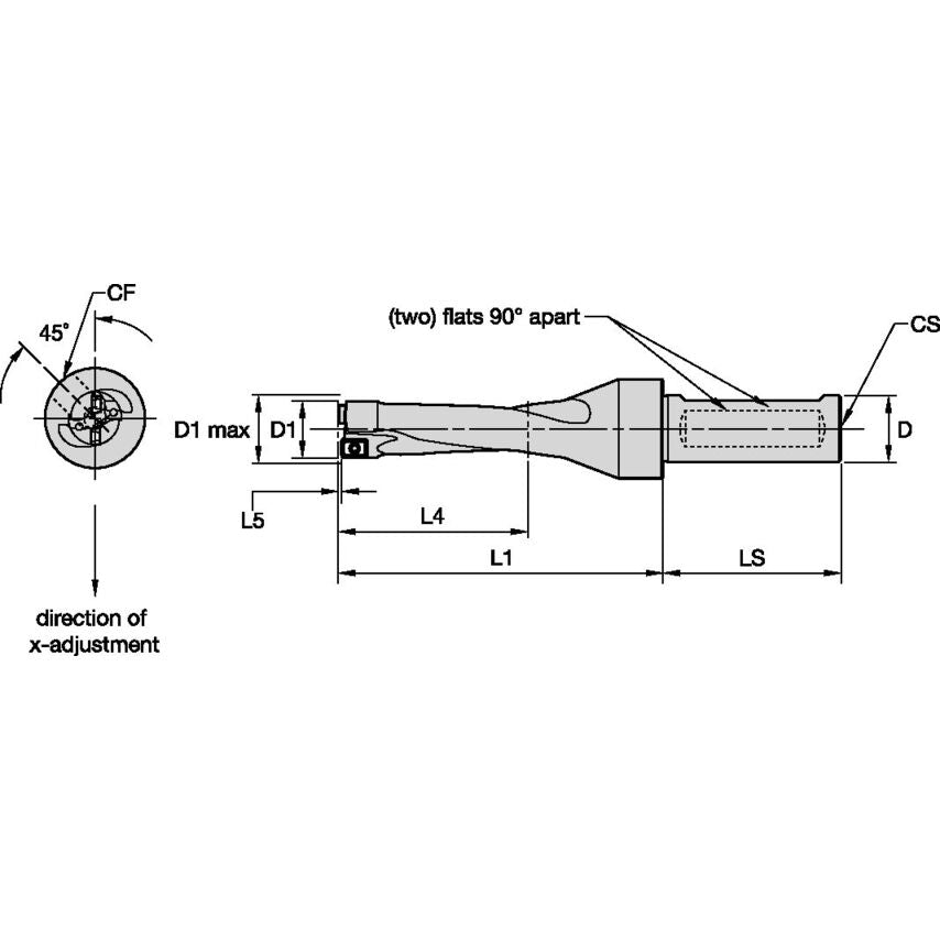 DFR0750R3SSF075 Dfr Indexable Drill 3XD 0.750