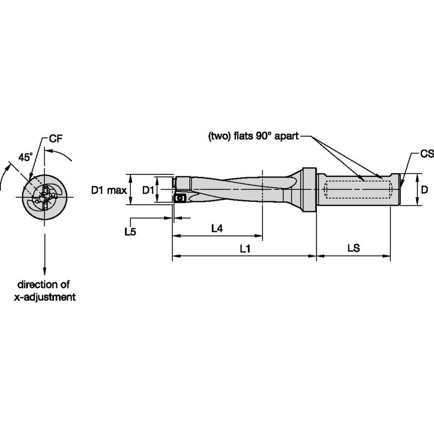 DFR0938R4SSF100 Dfr IND.DRILL.938 Diameter 4XD RH 1
