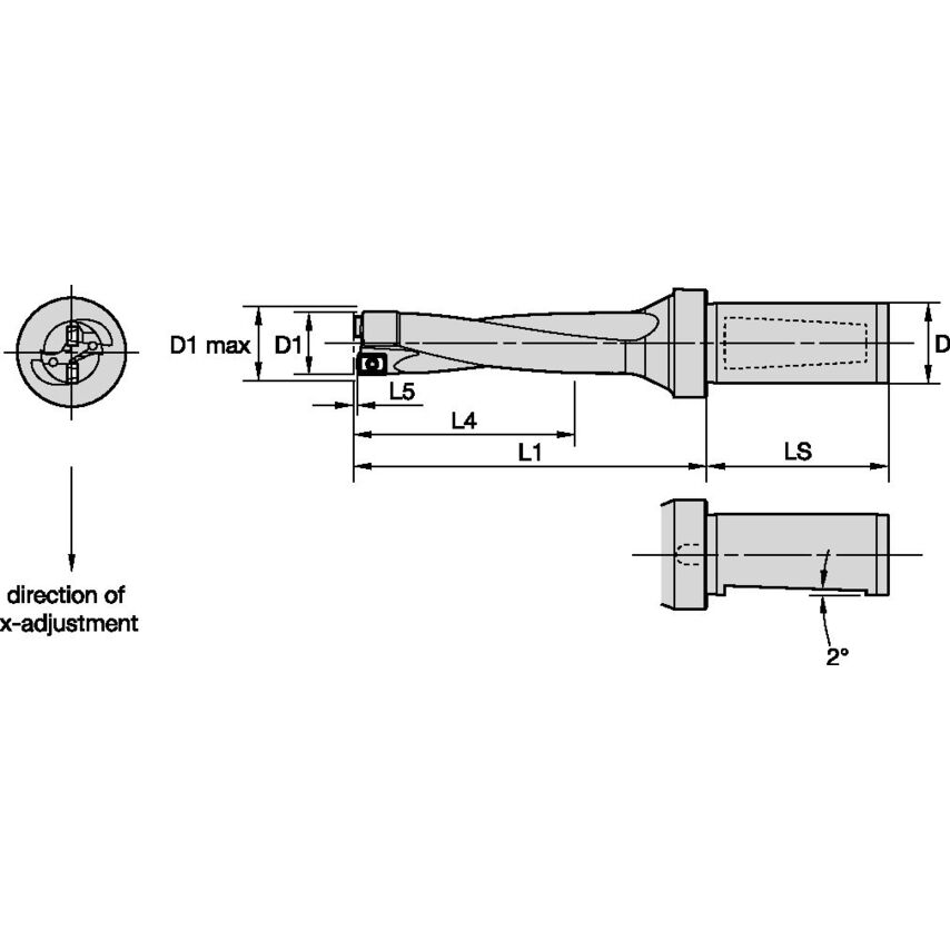 DFR205R4WD32M Drill Body DIAMETER=20.5-21.5