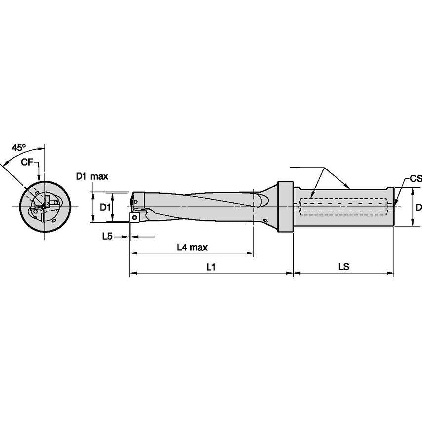 DFSP1094R4SSF125 Indexable Drill DFSP RH DIA=1.