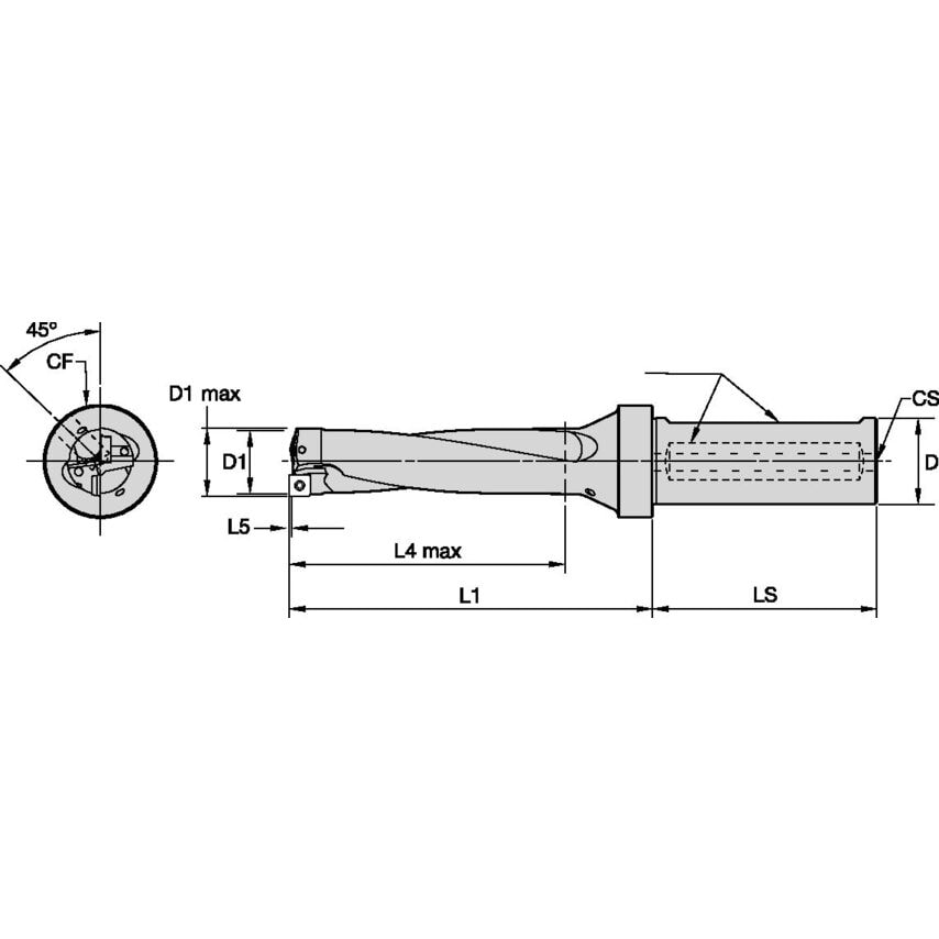 DFSP1750R4SSF150 Indexable Drill DFSP RH DIA=1.