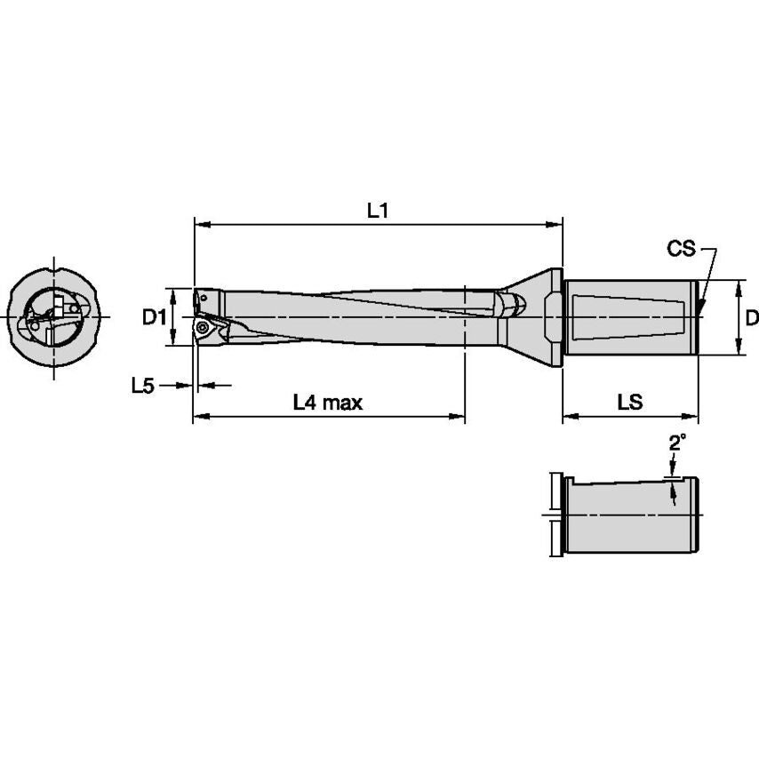 DFSP190R5WD25M Indexable Drill DFSP 19, 0MM 5X
