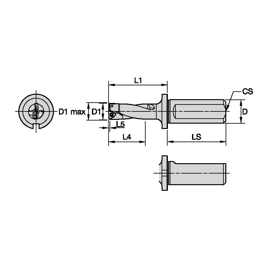 DFSP245R2WB25M Indexable Drill DFSP 24, 5MM 2X