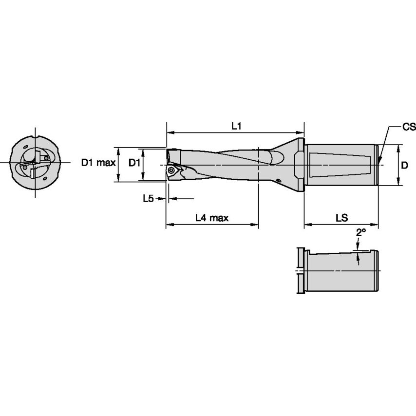 DFSP280R3WD32M Indexable Drill DFSP RH DIA=28