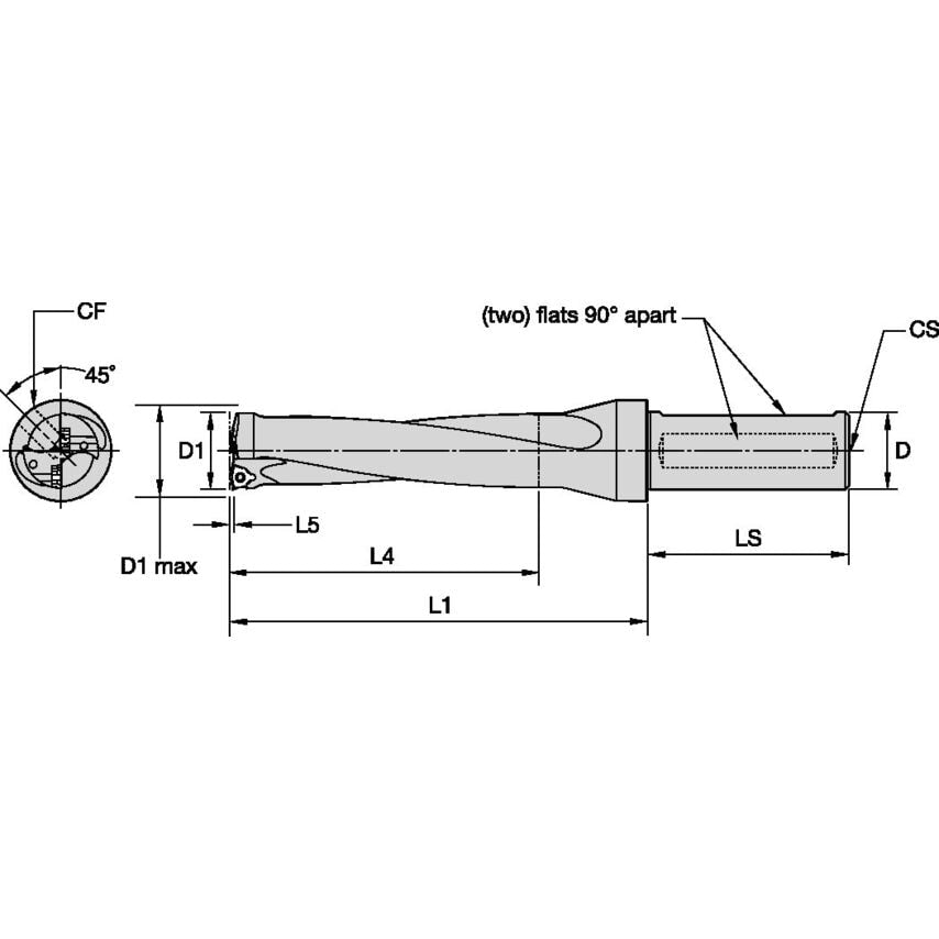 DFT1688R4SSF125 Drill Fix Indexable Drill 1.68