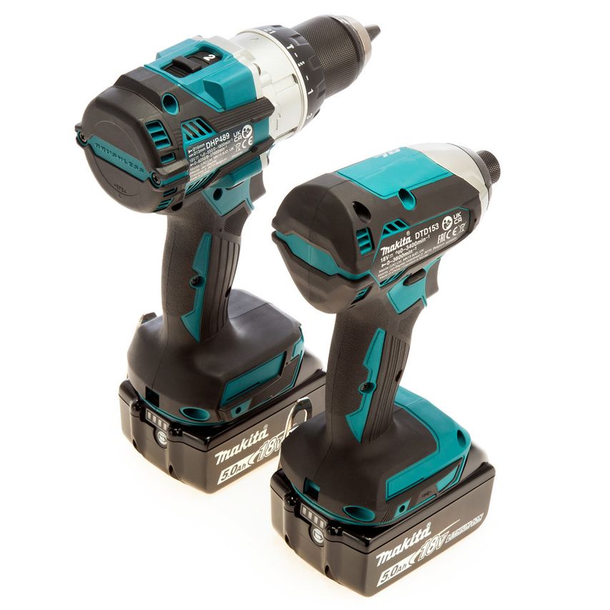 DLX2507TJ 18V LXT DHP489 Combi Drill & DTD153 Impact Driver Twin Pack (2 x 5.0Ah Batteries)