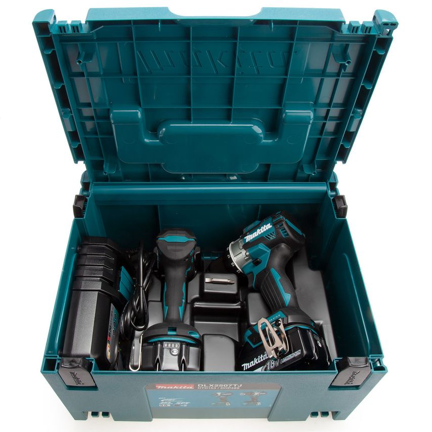 DLX2507TJ 18V LXT DHP489 Combi Drill & DTD153 Impact Driver Twin Pack (2 x 5.0Ah Batteries)