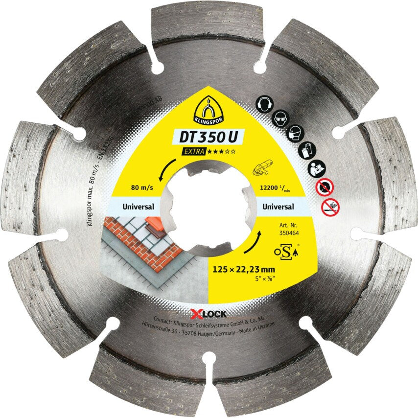 DT350U Diamond Blade 125X2.4X22.23mm X-Lock