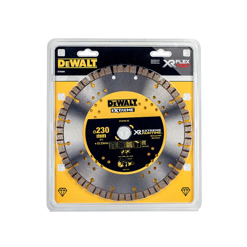 DT40260 Extreme Diamond Cutting Blade 230 x 22.23mm DEWDT40260QZ
