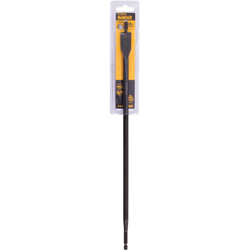 DT4785-QZ Flatwood Drill Bit, Chrome Vanadium with Hex Shank 20 x 406mm