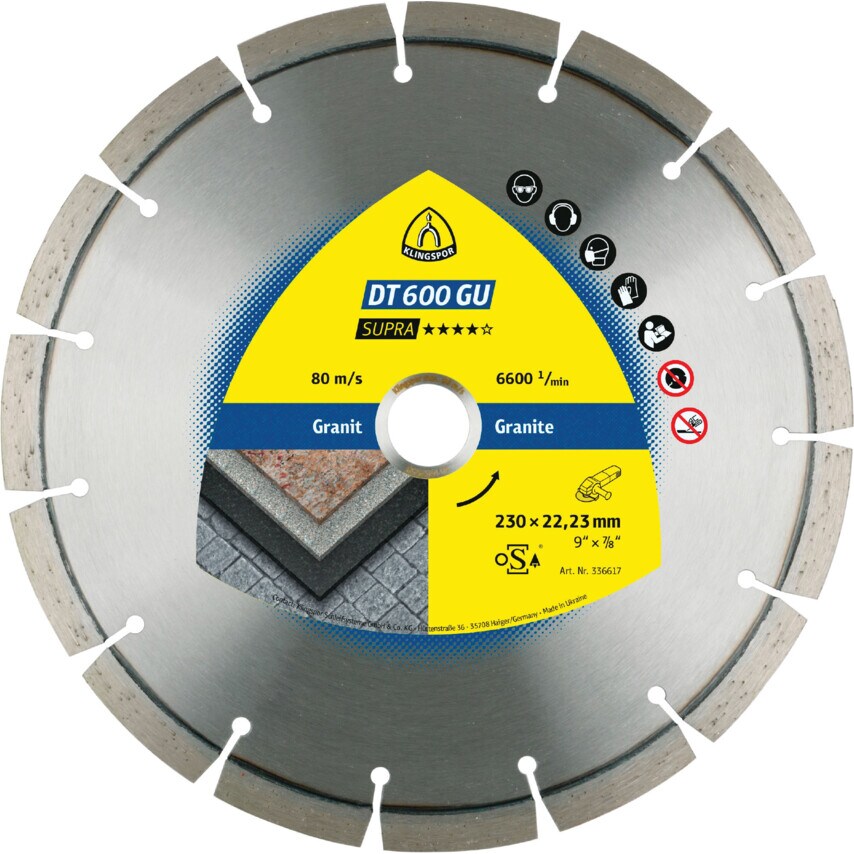 DT600GU Diamond Blade 230X2.6X22.23mm