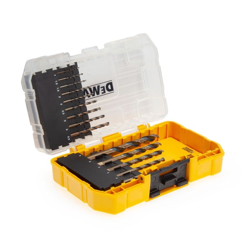 DT70727 Black & Gold Metal Drilling Set In Connectable Case (14 Piece)