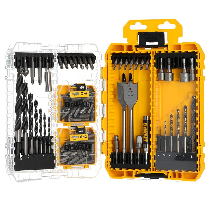 DT70784 Black Gold Speed Tip Drill Bits x6" 100 Piece Set In Connectable Case
